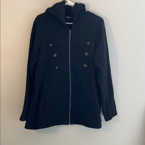 Torrid Military Style Black Fleece Jacket Size 2